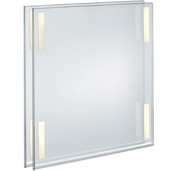 Self Adhesive Clear Acrylic Wall Sign Holder Frame 17'' W x 22'' H -Portrait/ Vertical, 2PK